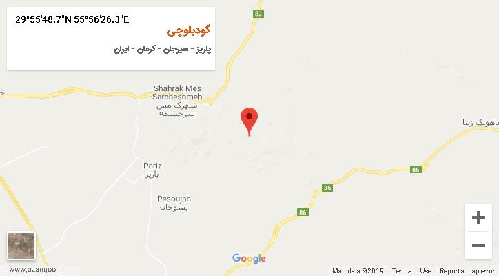 روستای گودبلوچی بر روی نقشه