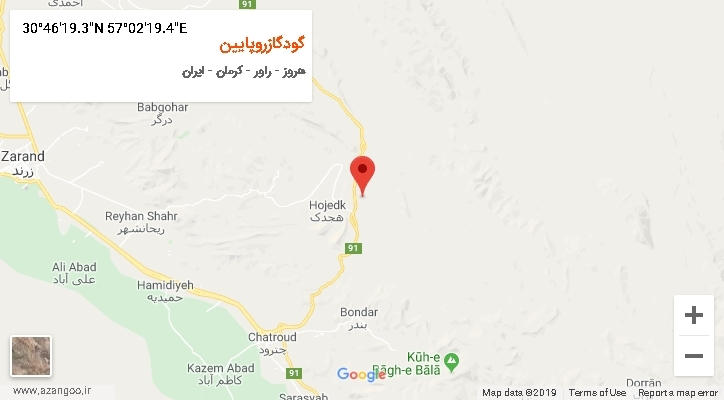 روستای گودگازروپایین بر روی نقشه