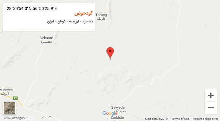 روستای گودحوض بر روی نقشه