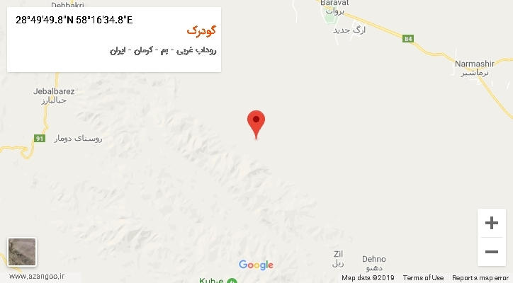 روستای گودرک بر روی نقشه