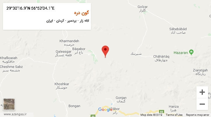 روستای گون دره بر روی نقشه