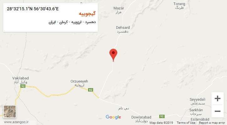 روستای گیجوییه بر روی نقشه