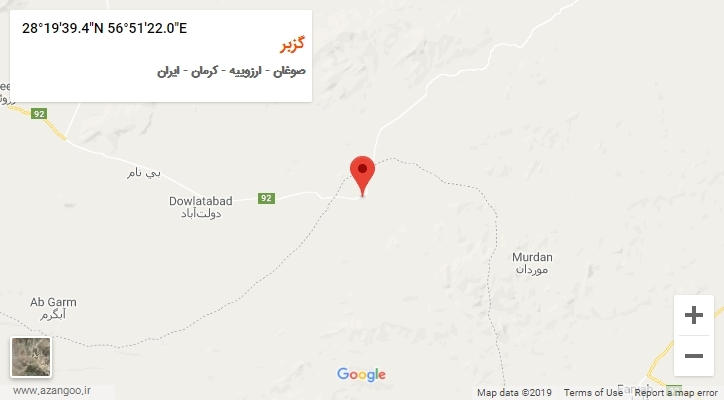 روستای گزبر بر روی نقشه