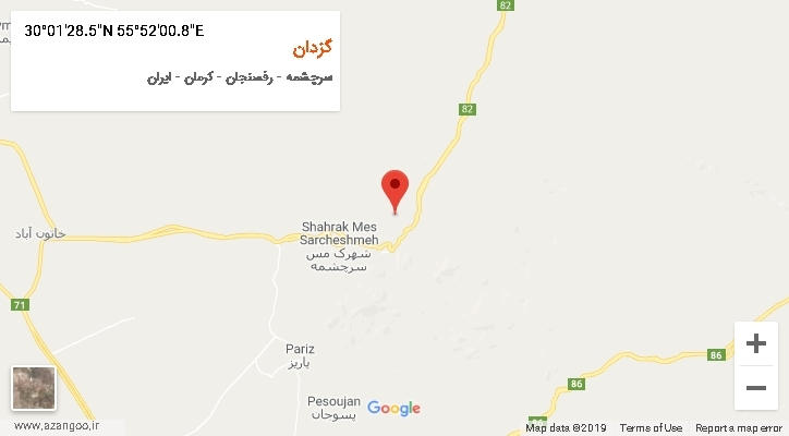 روستای گزدان بر روی نقشه