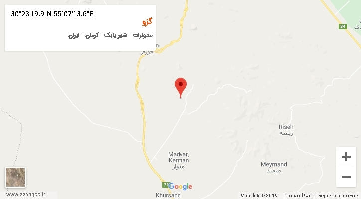 روستای گزو بر روی نقشه