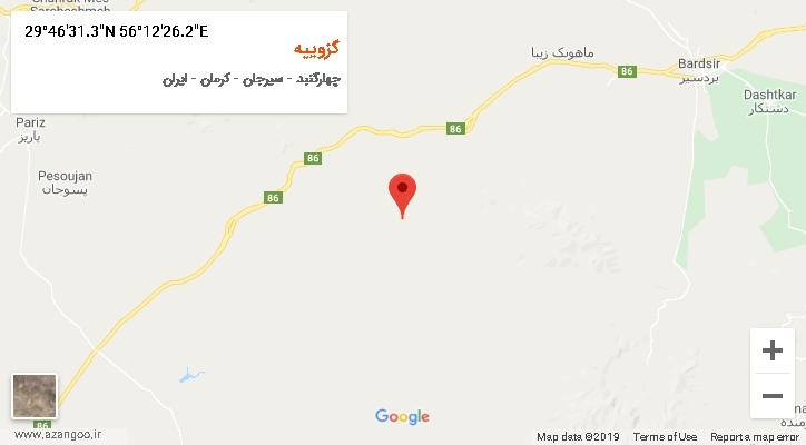 روستای گزوییه بر روی نقشه
