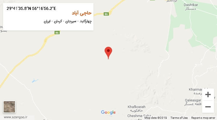روستای حاجی آباد بر روی نقشه