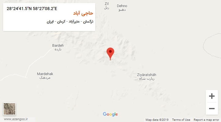 روستای حاجی آباد بر روی نقشه