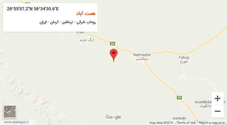 روستای همت آباد بر روی نقشه