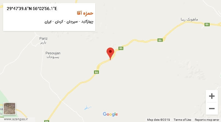 روستای حمزه آقا بر روی نقشه