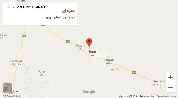 روستای حمزه ای بر روی نقشه