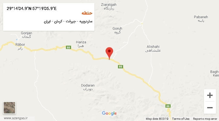 روستای حنطه بر روی نقشه