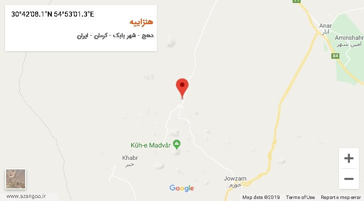 روستای هنزاییه بر روی نقشه