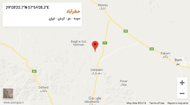 روستای حشرآباد بر روی نقشه