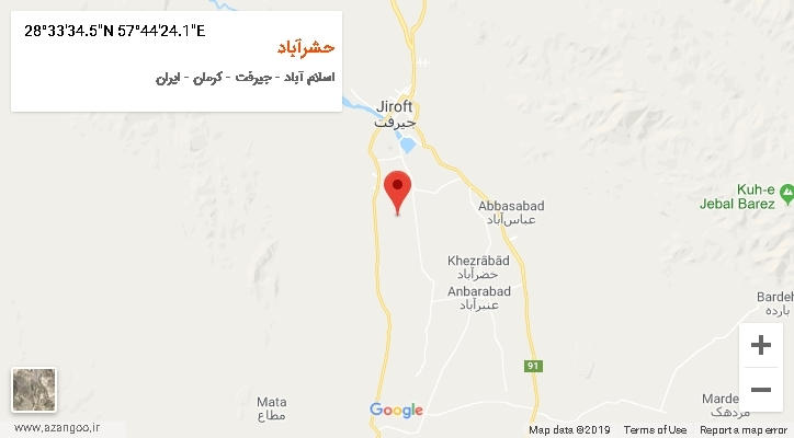روستای حشرآباد بر روی نقشه