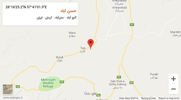 روستای حسن آباد بر روی نقشه
