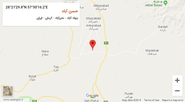 روستای حسن آباد بر روی نقشه