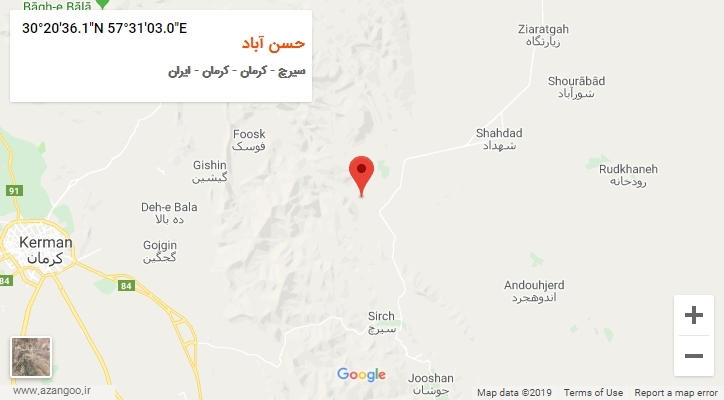 روستای حسن آباد بر روی نقشه