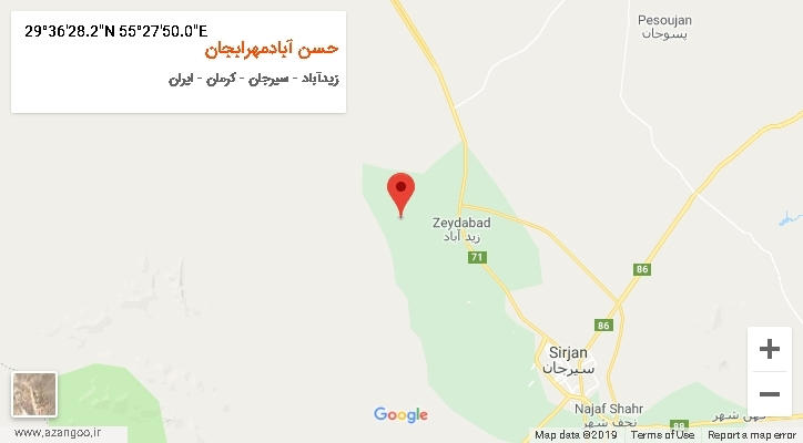 روستای حسن آبادمهرابجان بر روی نقشه