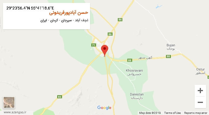 روستای حسن آبادپورفریدونی بر روی نقشه