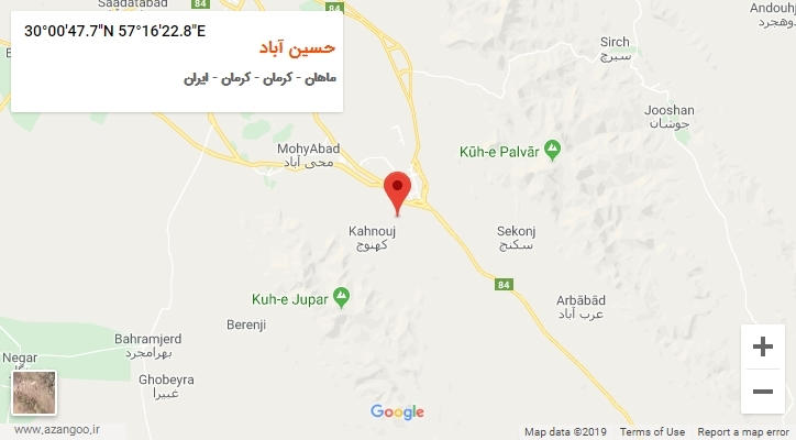 روستای حسین آباد بر روی نقشه