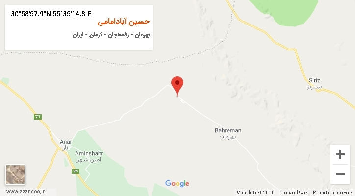 روستای حسین آبادامامی بر روی نقشه