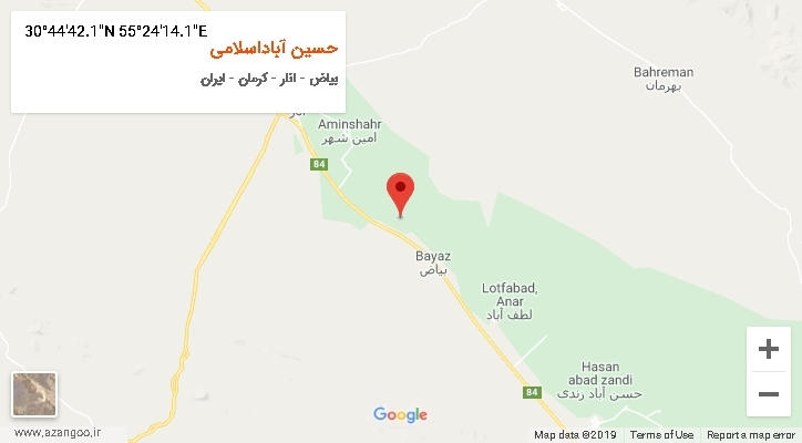 روستای حسین آباداسلامی بر روی نقشه