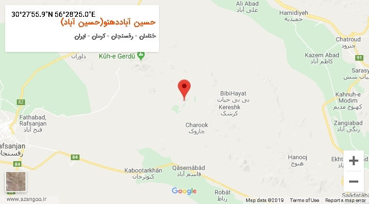 روستای حسین آباددهنو(حسین آباد) بر روی نقشه