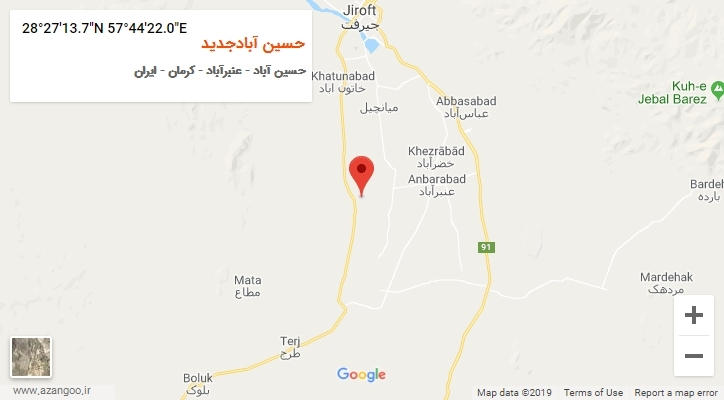 روستای حسین آبادجدید بر روی نقشه