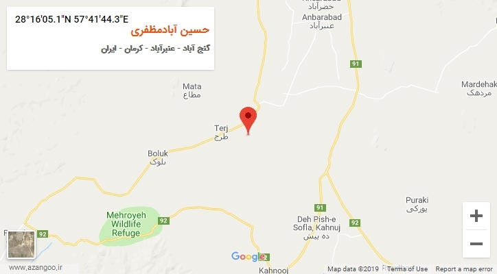 روستای حسین آبادمظفری بر روی نقشه