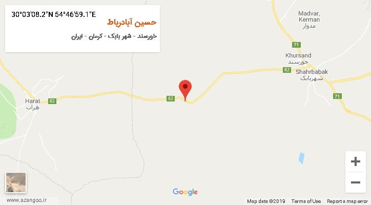 روستای حسین آبادرباط بر روی نقشه