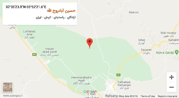 روستای حسین آبادروح الله بر روی نقشه
