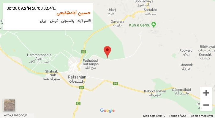 روستای حسین آبادشفیعی بر روی نقشه