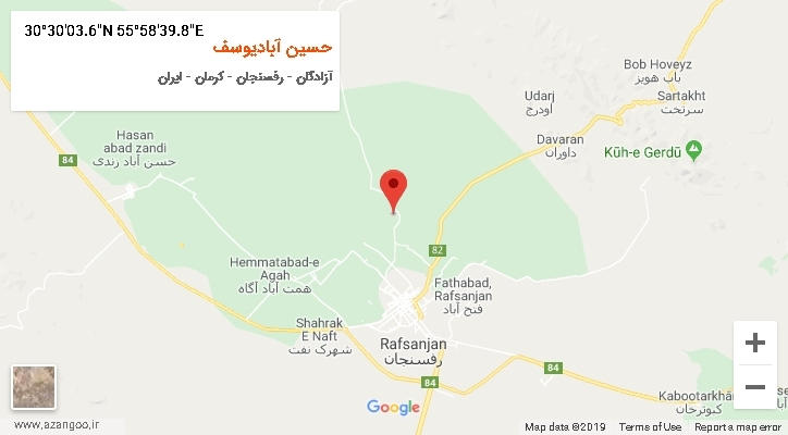 روستای حسین آبادیوسف بر روی نقشه