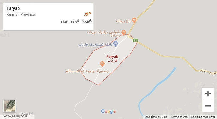 دهستان حور بر روی نقشه