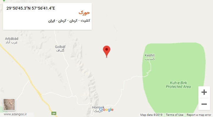 روستای حورک بر روی نقشه