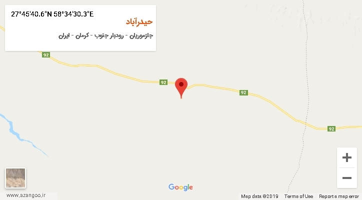 روستای حیدرآباد بر روی نقشه