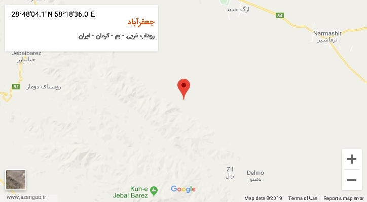 روستای جعفرآباد بر روی نقشه