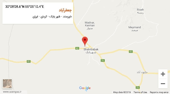 روستای جعفرآباد بر روی نقشه
