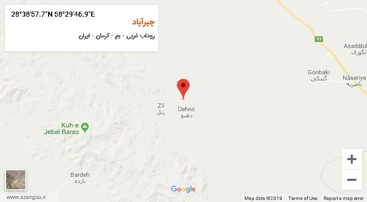 روستای جبرآباد بر روی نقشه