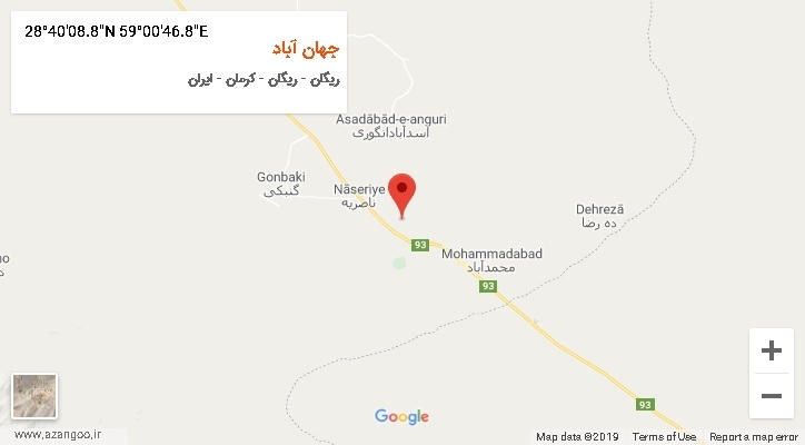 روستای جهان آباد بر روی نقشه