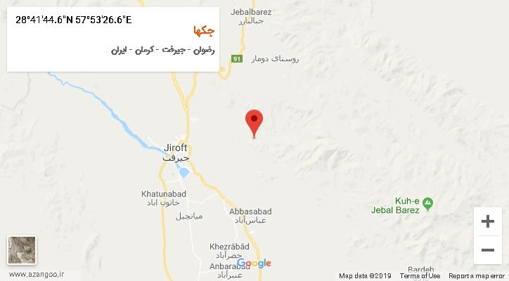 روستای جکها بر روی نقشه