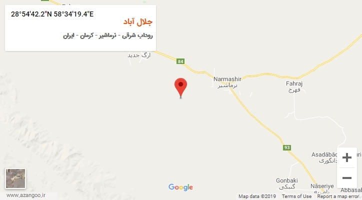 روستای جلال آباد بر روی نقشه