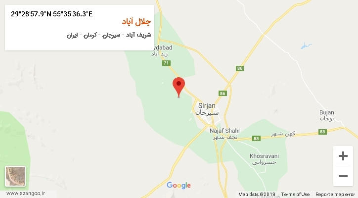 روستای جلال آباد بر روی نقشه