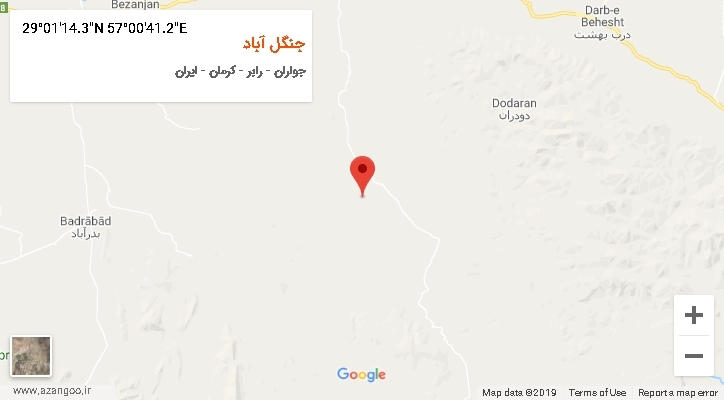 روستای جنگل آباد بر روی نقشه