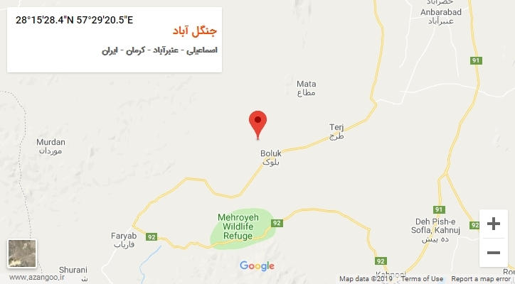 روستای جنگل آباد بر روی نقشه