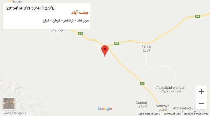 روستای جنت آباد بر روی نقشه