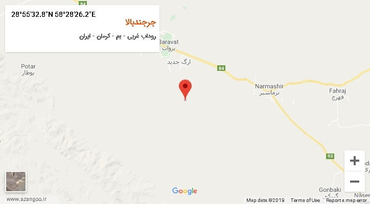 روستای جرجندبالا بر روی نقشه