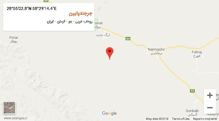 روستای جرجندپایین بر روی نقشه