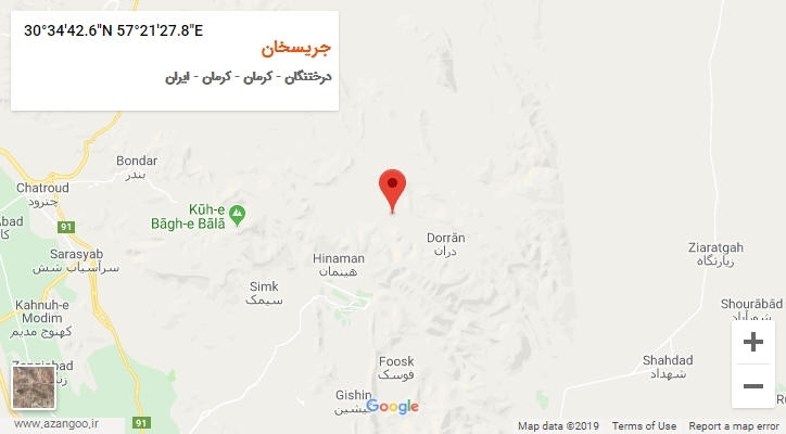 روستای جریسخان بر روی نقشه